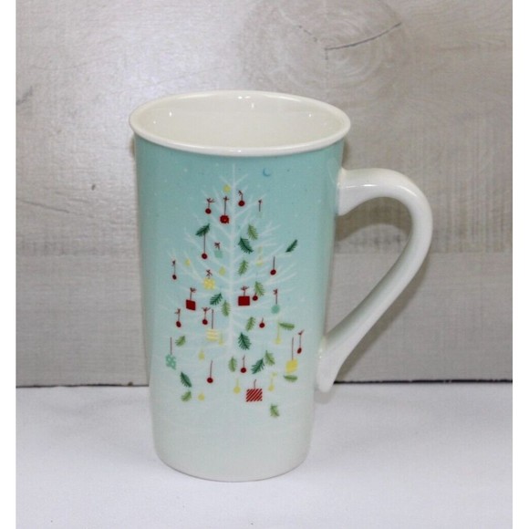 Starbucks Blue Ombre w/White Christmas Tree Holiday 16oz Tall Coffee Mug 2019 - Picture 7 of 8